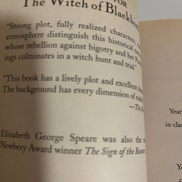 THE WITCH OF BLACKBIRD POND BY Elizabeth George Speare YEARLING BOOK-Very Good - Picture 2 of 5